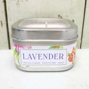Lavender Soy Candle in Small Tin - Herbal