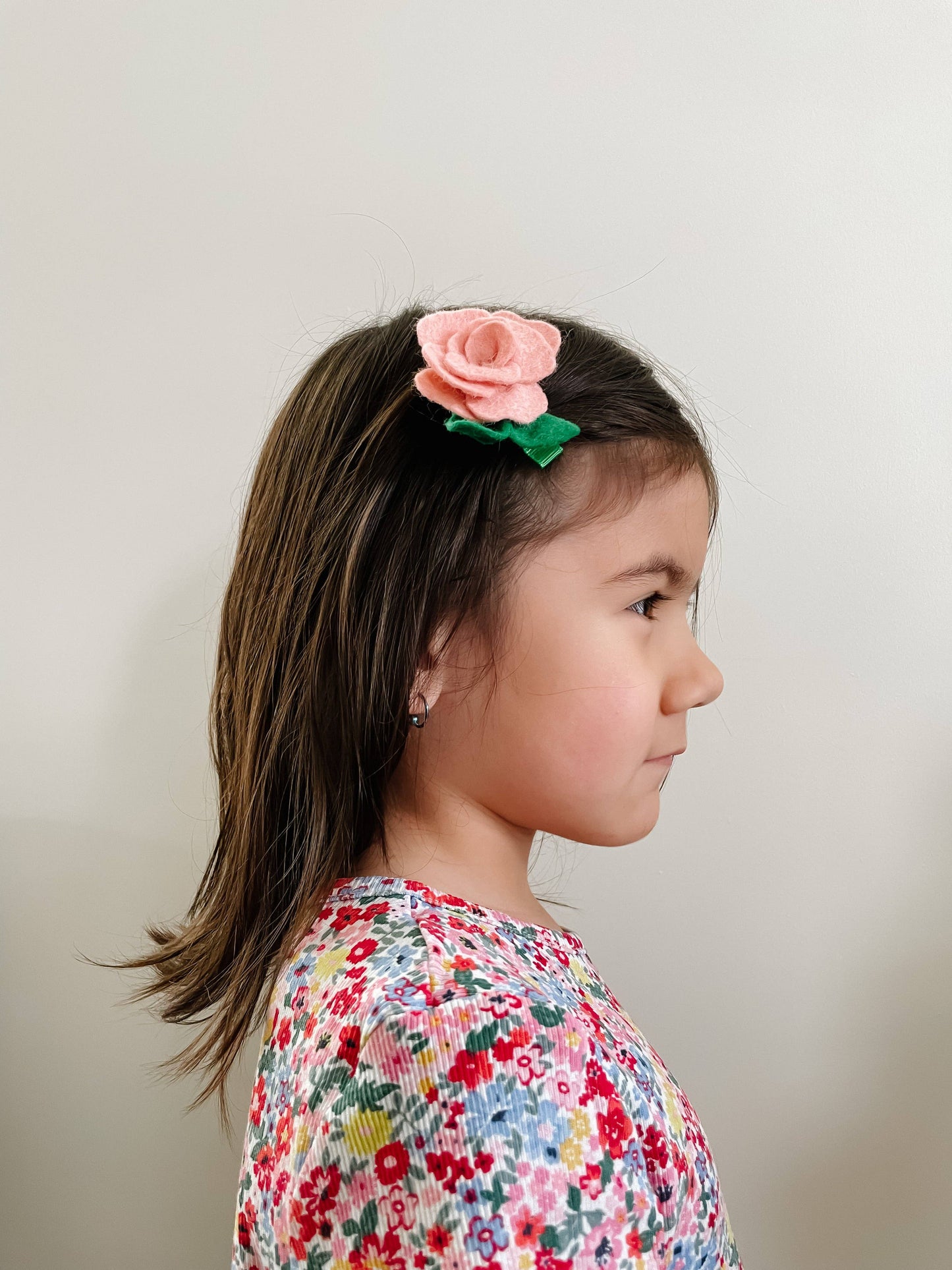 Pink Rose Hair Tie - June Birth Month Flower Gift