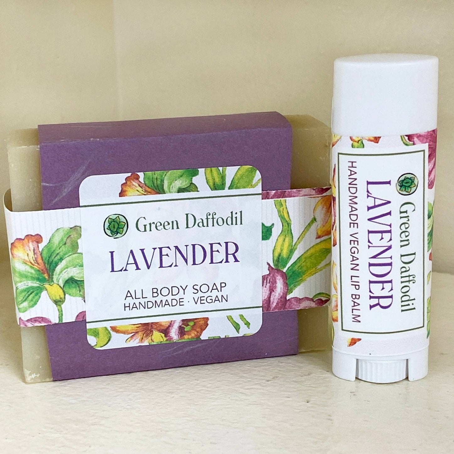 Lavender Soap & Lip Balm Dish Kit - Gift Set
