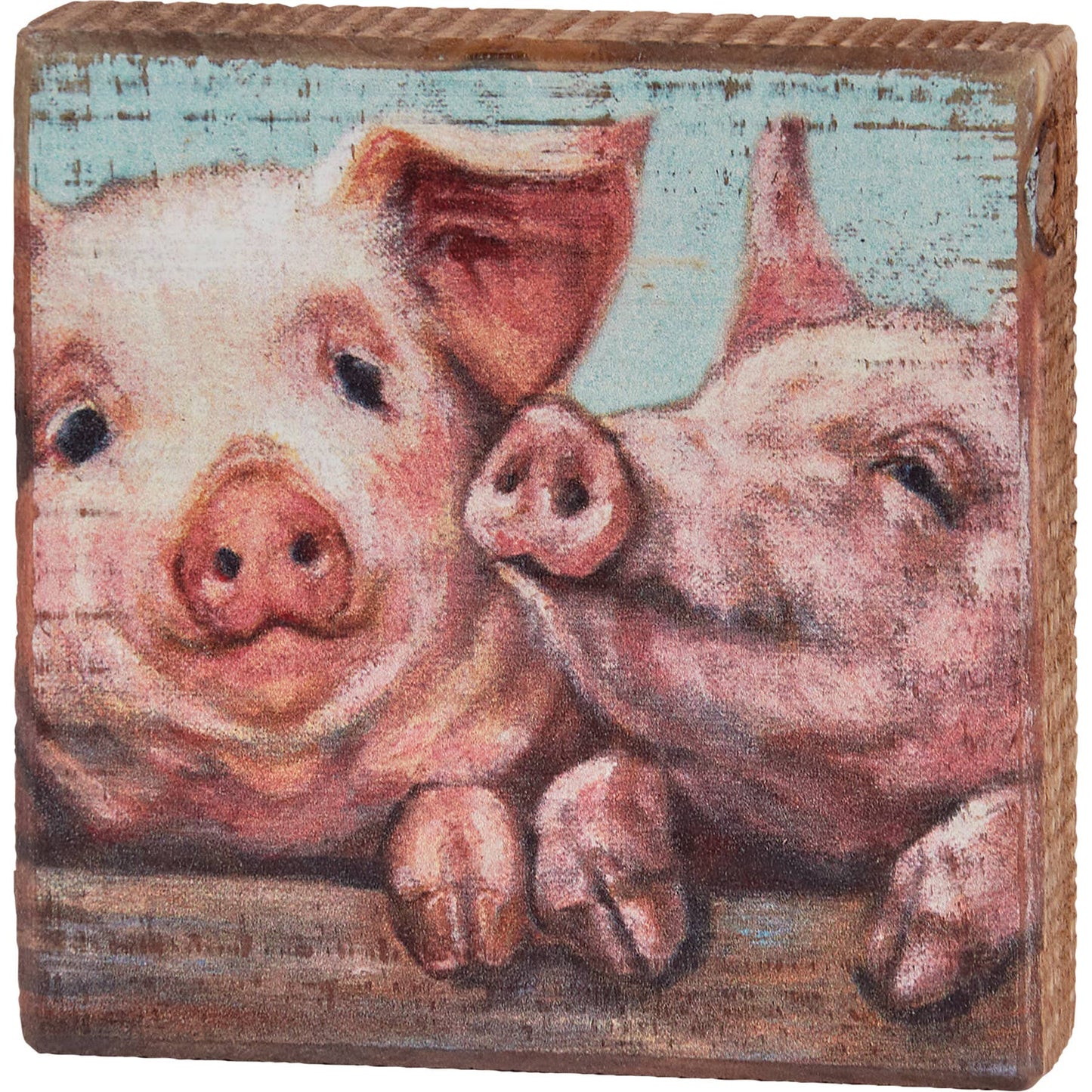 Pink Pigs Block Sign