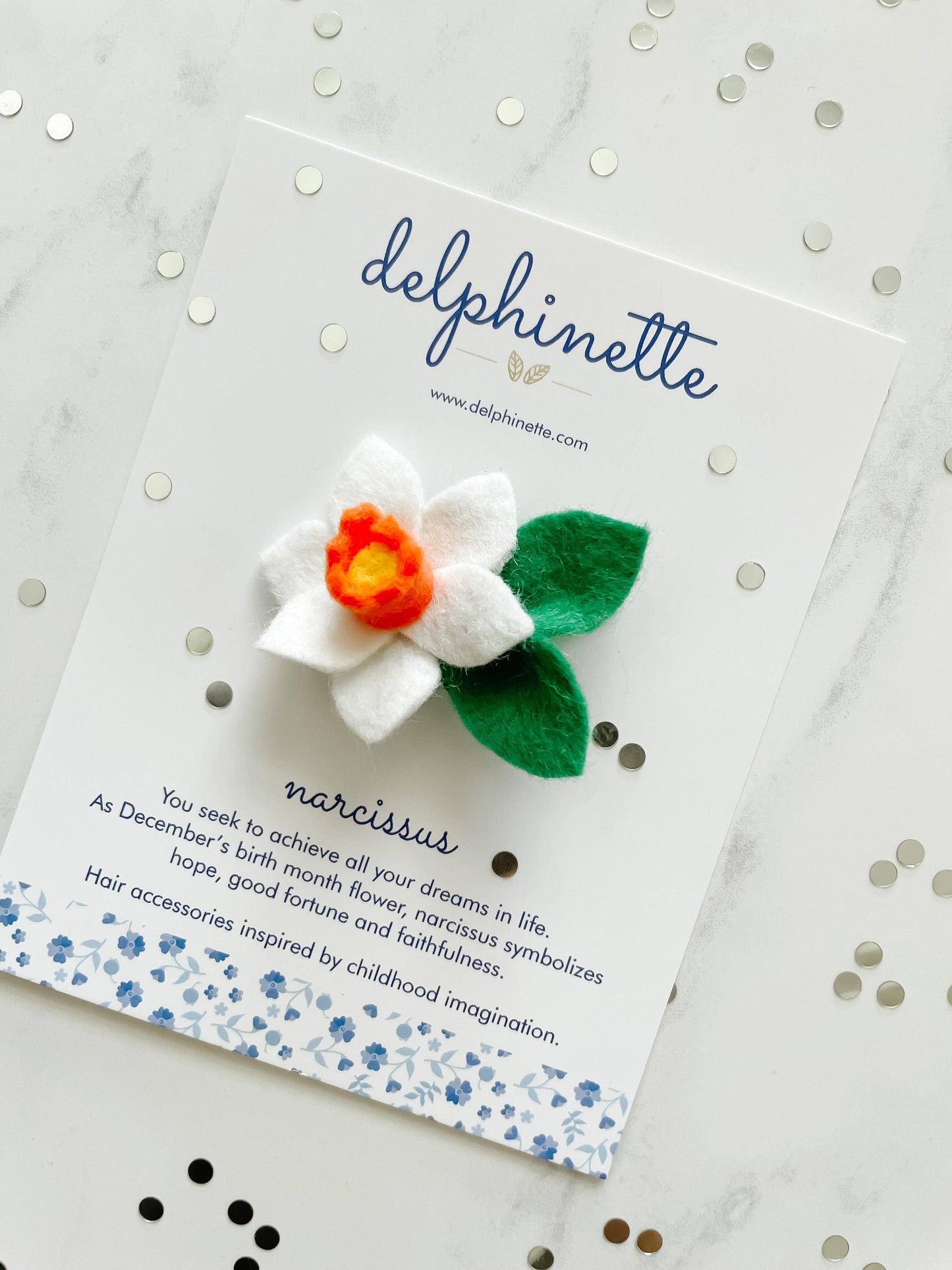 Narcissus Hair Clip - December Birth Month Flower Gift