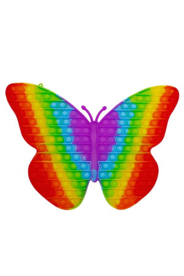 Over Sized Butterfly Accented Rainbow Dyed Bubble