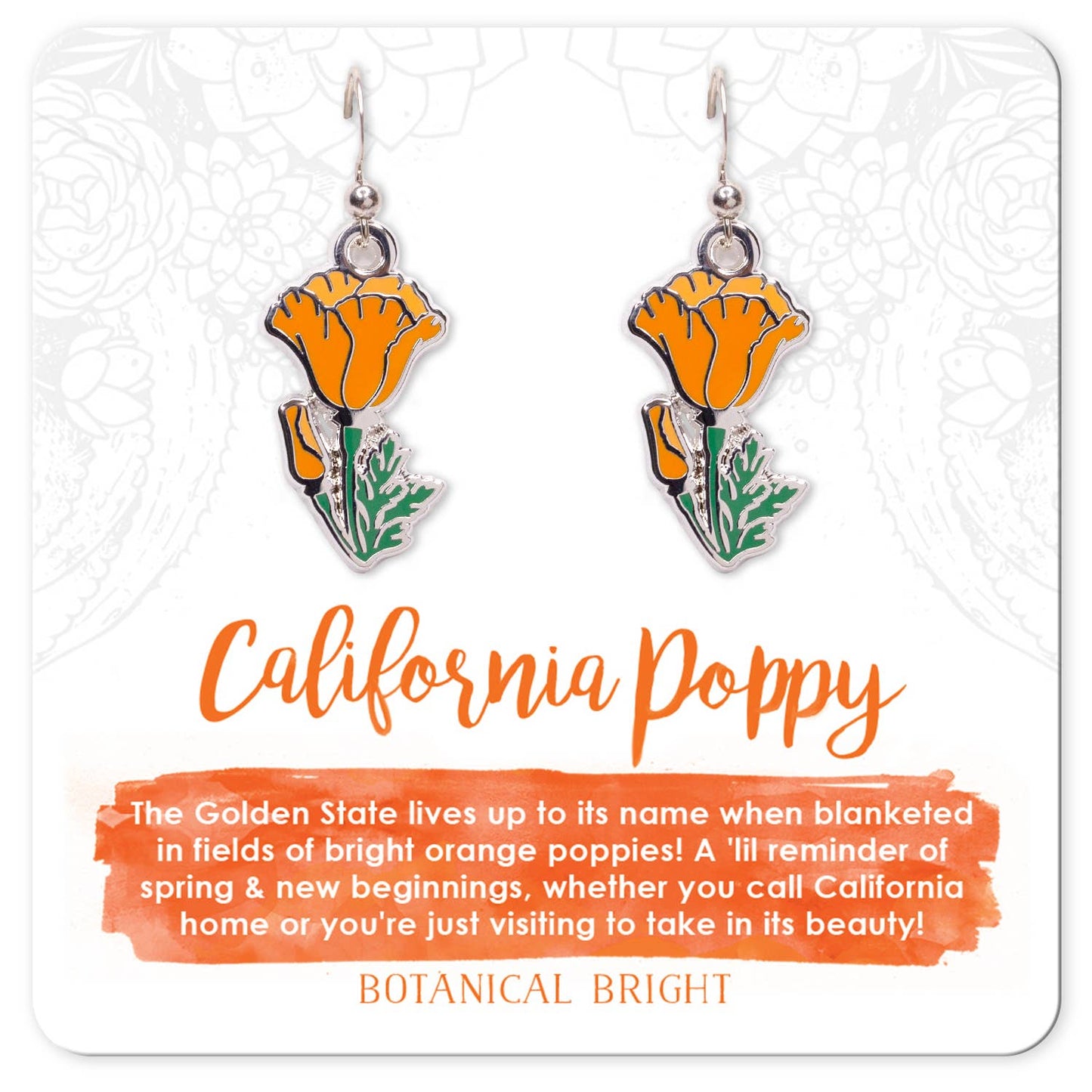 California Poppy Dangle Earrings