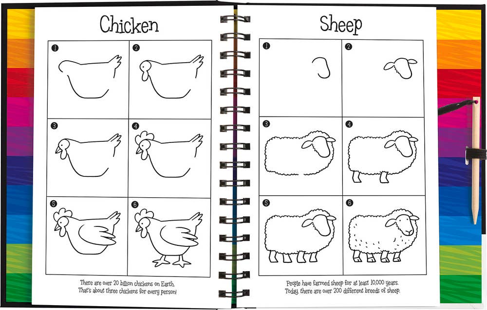 Scratch and Draw Farm Animals: Hardcover