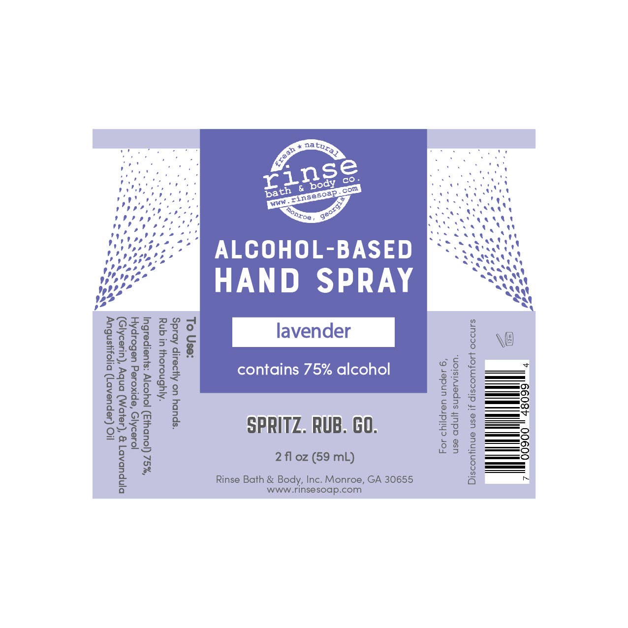 Alcohol-Based Hand Spray - Lavender