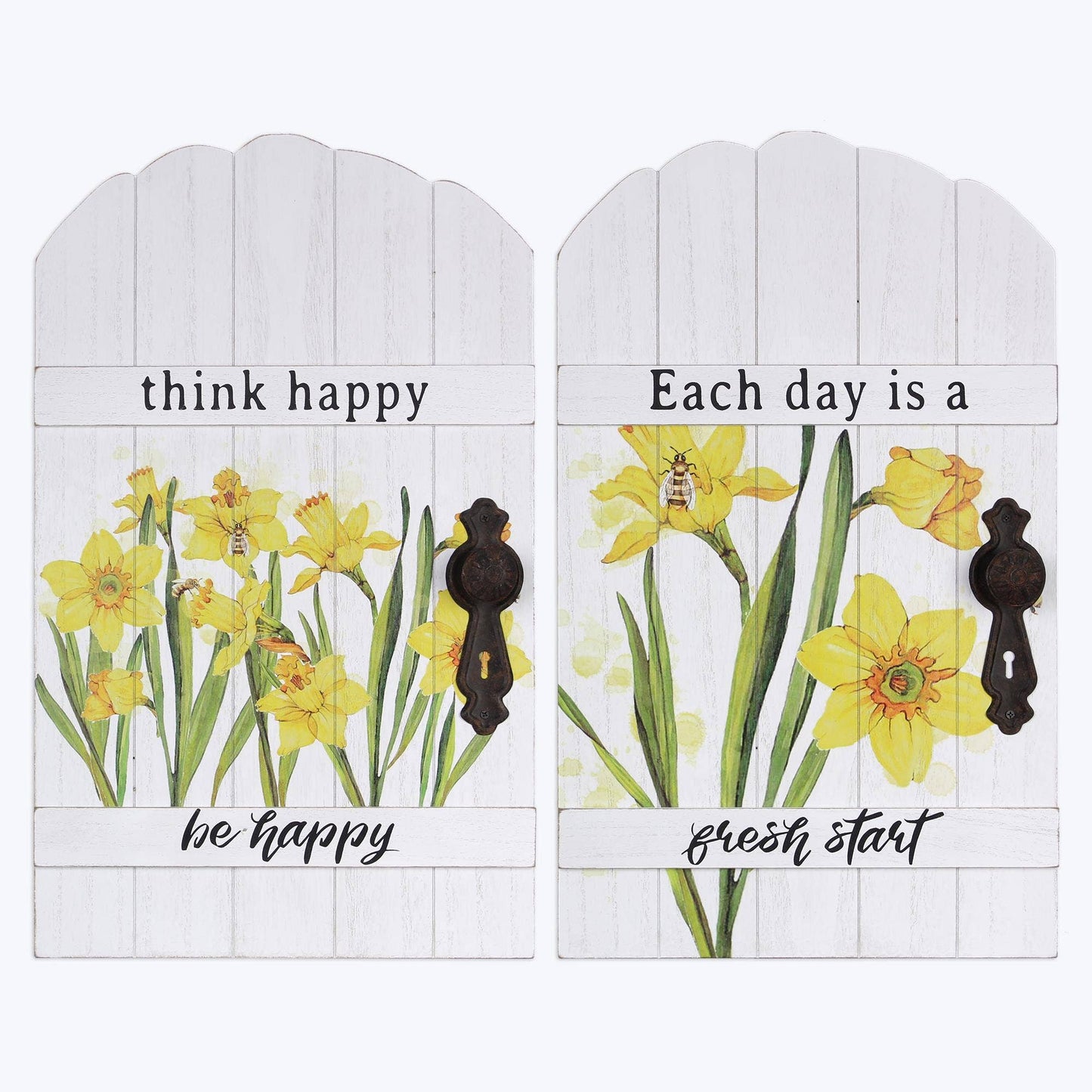 Wood Daffodil Gate Plaque