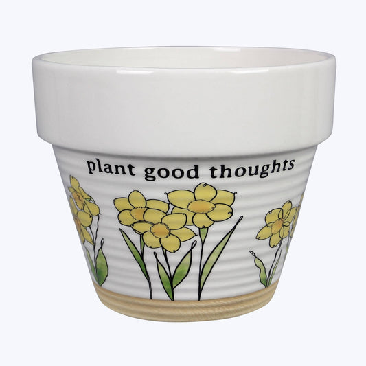 Ceramic Daffodil-Themed Planter